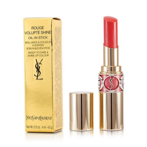 NWT YSL ROUGE VOLUPTE SHINE OIL IN STICK SHINE LIP COLOUR in “Coral Spontini” 3g - Picture 1 of 4